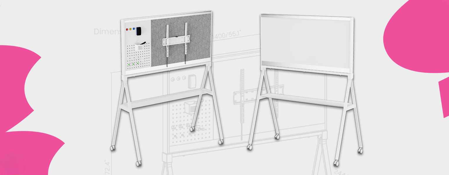mobilna tablica suchościeralna, whiteboard z półką, tablica biurowa na kółkach, tablica z pegboardem, tablica z filcem, whiteboard z funkcją magnetyczną, nowoczesna tablica do biura, wielofunkcyjna tablica mobilna