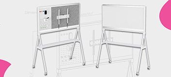mobilna tablica suchościeralna, whiteboard z półką, tablica biurowa na kółkach, tablica z pegboardem, tablica z filcem, whiteboard z funkcją magnetyczną, nowoczesna tablica do biura, wielofunkcyjna tablica mobilna