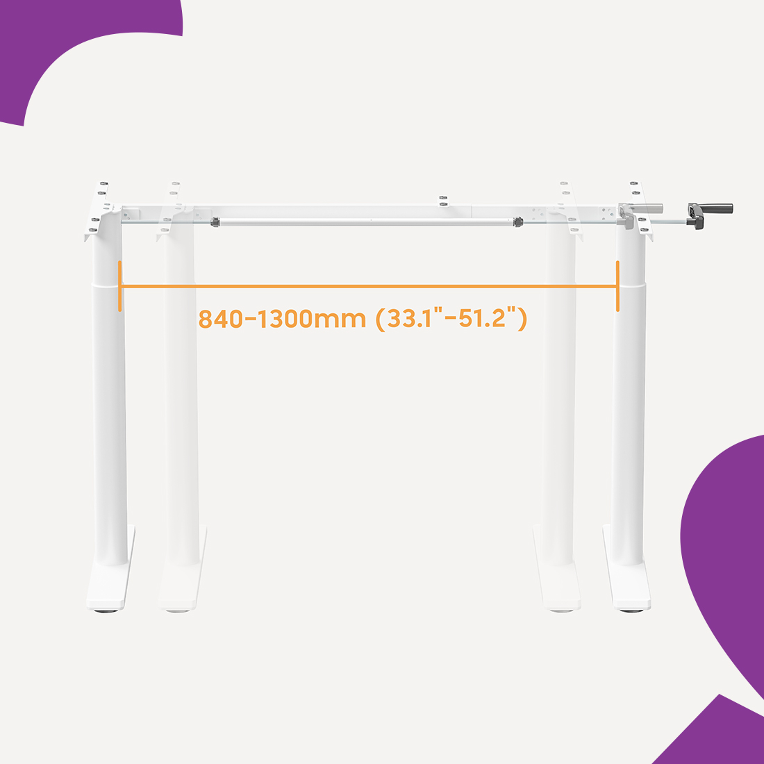 biurko regulowane ręcznie, rama do biurka z regulacją, stelaż biurka z korbą, ergonomiczne biurko do pracy, manualne biurko do pracy stojącej, regulowany stelaż biurka, nowoczesny stelaż biurkowy, Spacetronik biurko regulowane