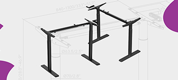 biurko regulowane ręcznie, rama do biurka z regulacją, stelaż biurka z korbą, ergonomiczne biurko do pracy, manualne biurko do pracy stojącej, regulowany stelaż biurka, nowoczesny stelaż biurkowy, Spacetronik biurko regulowane