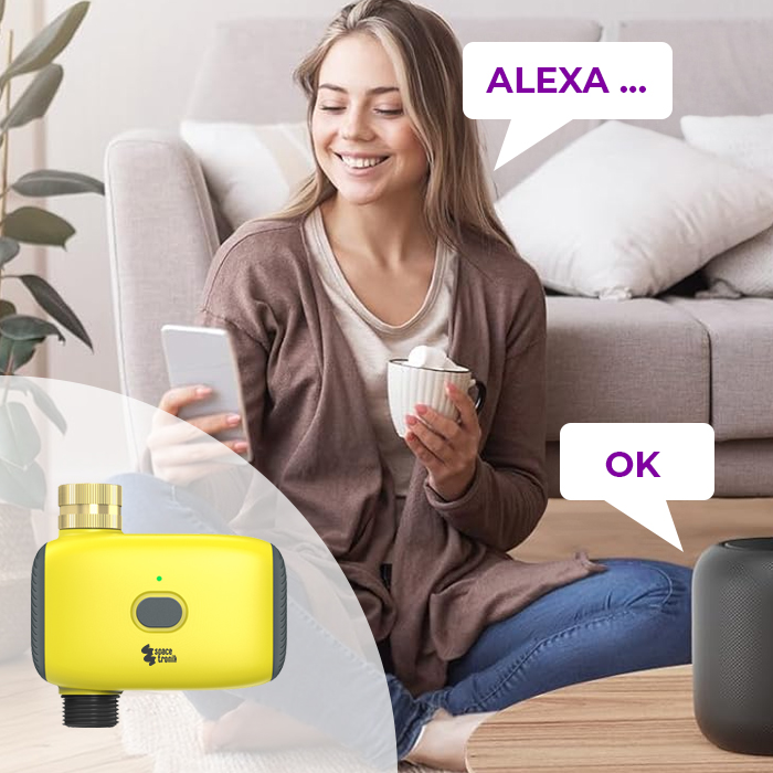 wifi timer do ogrodu, automatyczny sterownik nawadniania, sterownik podlewania WiFi, smart timer do nawadniania, timer do podlewania roślin, sterownik z alexa, timer ogrodowy smart, wifi podlewanie ogrodu