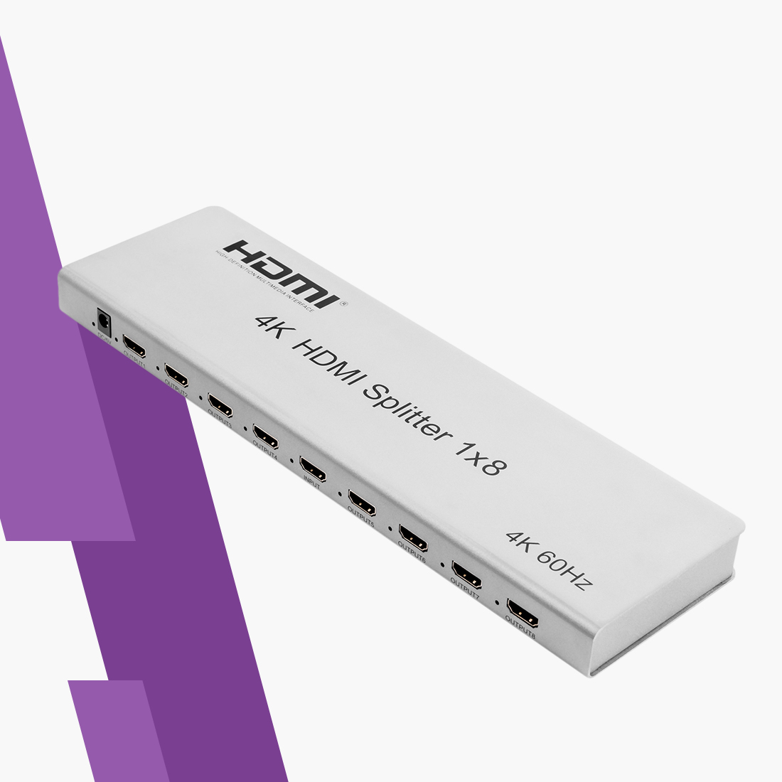 rozgałęźnik HDMI 1x8, rozdzielacz HDMI 4K 60Hz, HDMI HDR EDID, splitter HDMI 1 na 8, urządzenie HDMI-CEC, rozdzielacz sygnału HDMI, akcesoria do monitorów, HDMI do telewizora