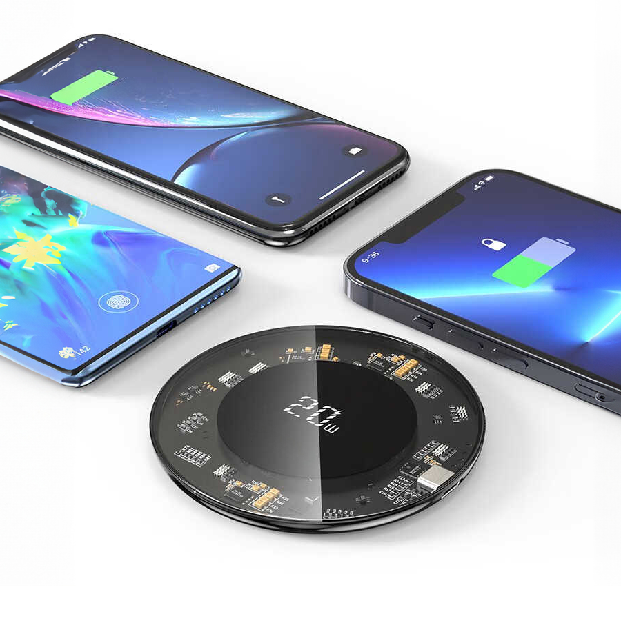 bezprzewodowa ładowarka 20W, szybkoładująca ładowarka indukcyjna, Spacetronik SPM-02B, ładowarka do Android i iOS, USB-C ładowarka bezprzewodowa, ładowanie bez kabli, szybka ładowarka QC, smukła ładowarka 7,3 mm, indukcyjna ładowarka do smartfonów, ładowarka kompatybilna z PD, ładowarka indukcyjna do iphone