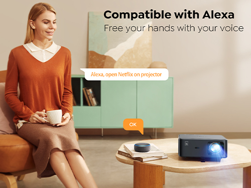 Projektor z asystentem głosowym alexa