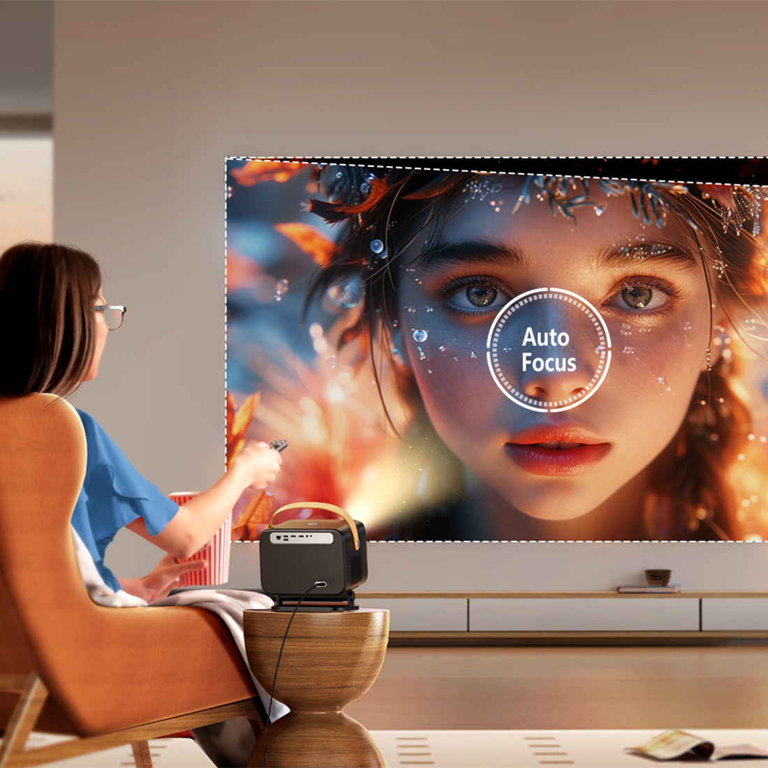 Projektor do domu, najlepszy projektor, projektor Full HD, projektor z dobrym dźwiękiem, projektor z Alexa, WiFi, projektor Netflix, projektor do gier, projektor na prezentacje, jaki projektor kupić, projektor wielkość ekranu, yaber